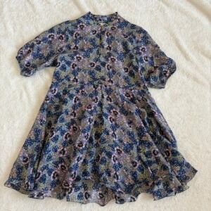 Hannah‎ Artwear Gaia Mini Dress Lantana Serenade Floral Silk No Waist Tie Size 1